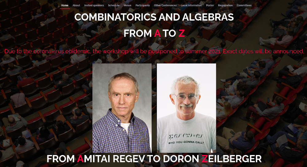 COMBINATORICS AND ALGEBRAS FROM A TO Z
